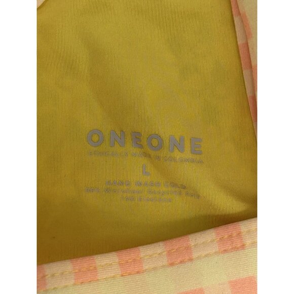 Oneone Bikini Top and Bikini Bottoms Yellow Floral Print Thong Size L/XL NEW - Picture 5 of 13